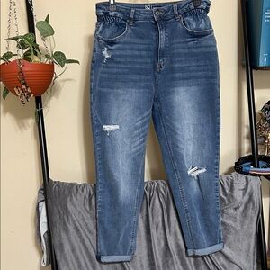 No Boundaries Blue Distressed Boyfriend Jeans